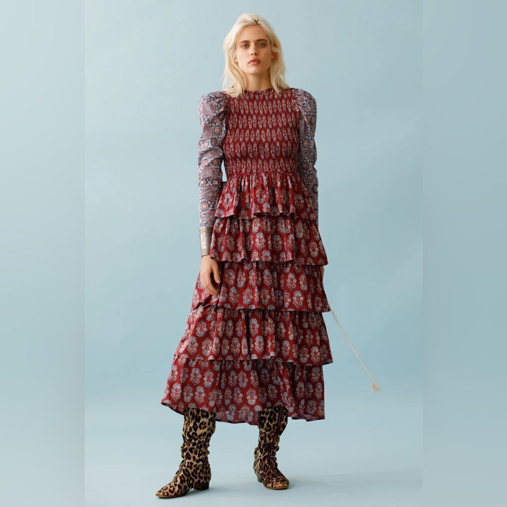 Alix of Bohemia Shelby Mulberry Ruffle Dress sz M $1,320 - Picture 4 of 4